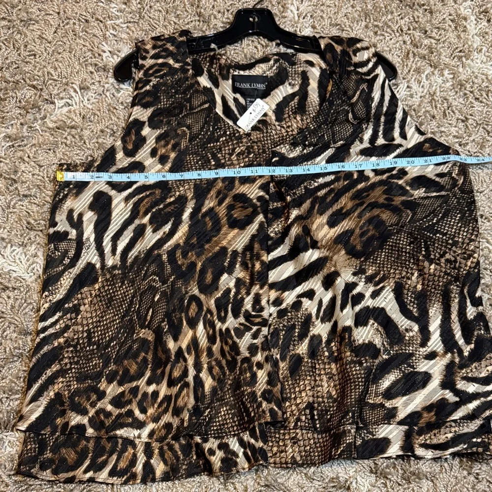 NWT Frank Lyman Tiered Leopard Print Sleeveless Blouse size 18 - Picture 7 of 13